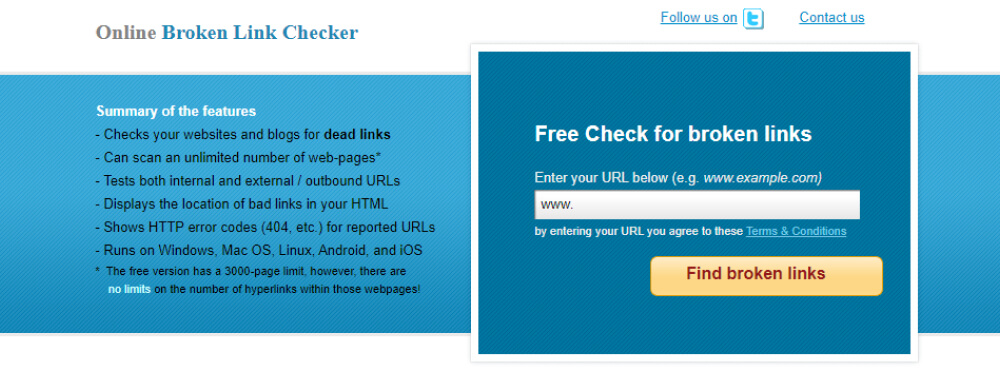 Как найти битые сылки в Online Broken Link Checker