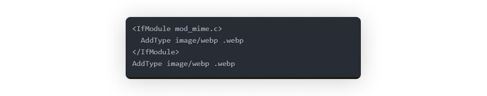 Как включить поддержку webp Apache