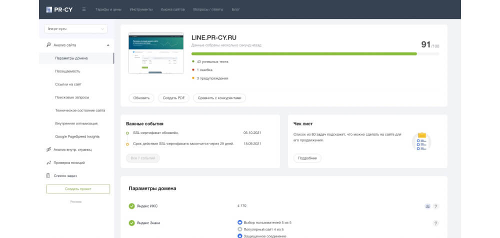 инструменты для SEO-аудита PR-CY