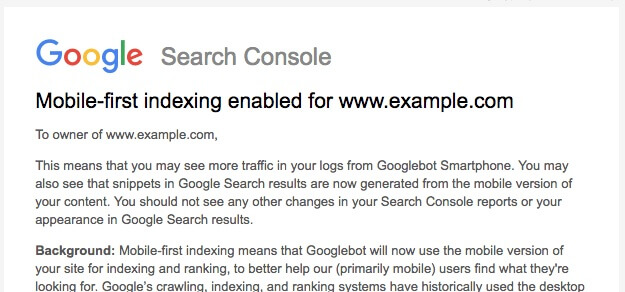 Google уже применяет mobile-first индексацию к большому количеству сайтов